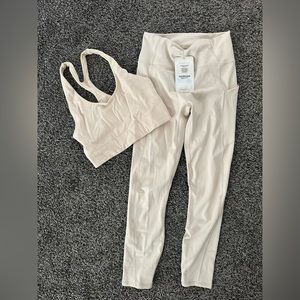 fabletics neutral nude matching set two piece cream